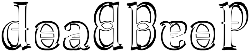 Ambigram for deadbeef in Linlibertine dr g